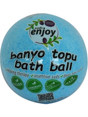 Himalaya Tuzlu El Yapımı Banyo Küvet Topu Sabunu Mavi 90-120 gr