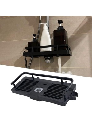 Duş Demirine Takılan Siyah Duş Sabunluk Organizeri Şampuan,sabun,lif Standı