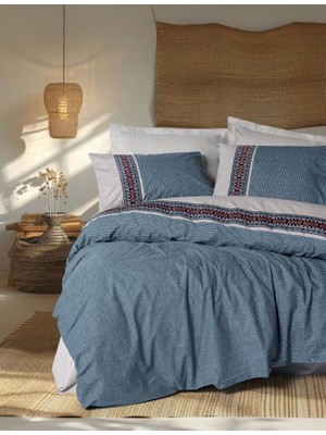  Folk Çift Kişilik Nevresim Takımı Polku Gri