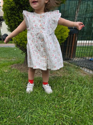 Çiçekli Müslin Elbise