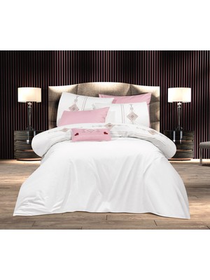 Goldroom Aysima 4 Yastıklı Nakışlı Pamuklu Nevresim Takımı
