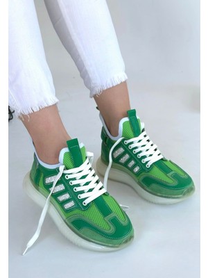 Giwen Yeşil Süet Bağcıklı Spor Ayakkabı