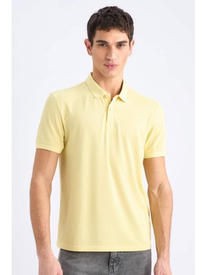 DeFacto Slim Fit Dar Kesim Polo Yaka Kısa Kollu Pike Tişört E1208AX25SM