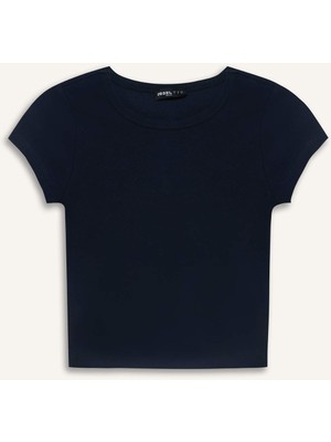 DeFacto Coool Fitted Basic Ribana Tişört F4609AXNS