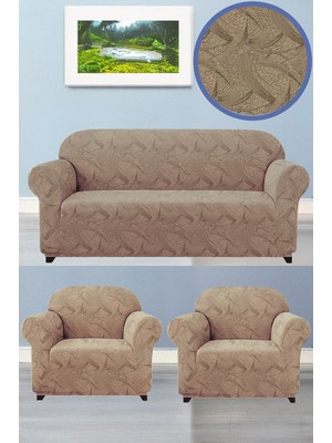 BAQDO Koltuk Örtüsü Sehra Desen 3+3+1+1 Takımı Koltuk Kılıfı Kanepe Kılıfı Lastili Esnek Yıkanabilir Kanepe örtüsü Sehra 3311