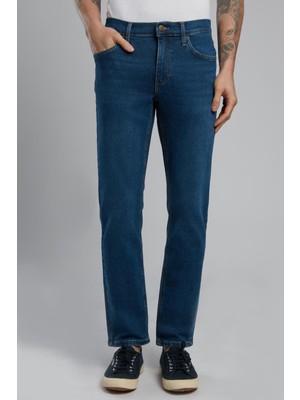 Lee Cooper Marco Normal Bel Dar Kesim Düz Paça Mavi Erkek Jean Pantolon