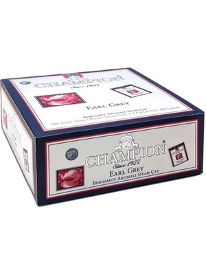 Champion Earl Grey Bardak Poşet 100 Adet (Bergamot - Tomurcuk Çayı)