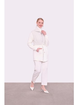 Ekru Tüvit Üst Detaylı Ikili Takım