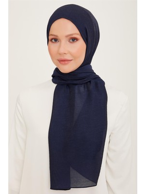 Armine Trend Lacivert Düz Renk Pırıltı Şal 1 - 23048