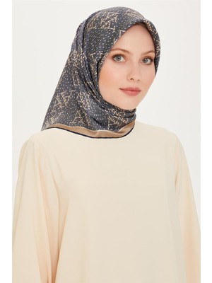 Armine Monogram Desenli Twill Saf İpek Eşarp 9228D 05