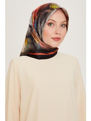 Armine Çiçek Desenli Sura Saf İpek Eşarp 9211D 34 83