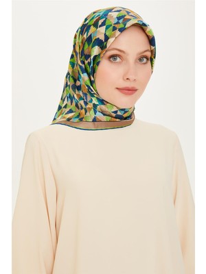 Armine Geometrik Desenli Sura Saf İpek Eşarp 9214D 34