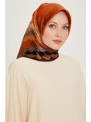 Armine Geometrik Desenli Sura Saf İpek Eşarp 9212D 33