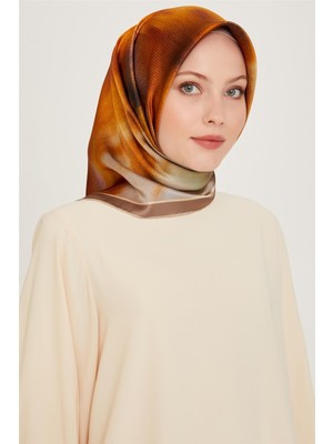 Armine Soyut Desenli Twill Saf İpek Eşarp 9233D 31