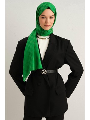 Armine Trend Jakarlı Yeşil Dama Desen Diamond şal 2 - 21148