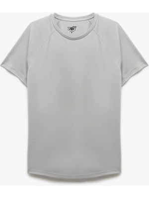 Koton Kısa Kollu Bisiklet Yaka Reglan Kol Arkası Baskılı Slim Fit Spor Tişört