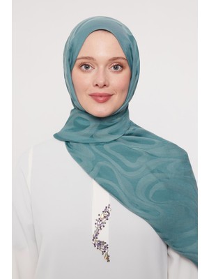 Turkuaz Soyut Desen Grazia şal