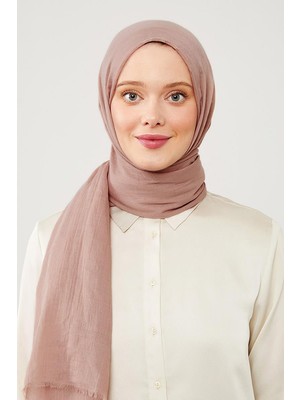 Lêvi D'or Toz Pembe Buruşuk Kumaş Hawai Şal