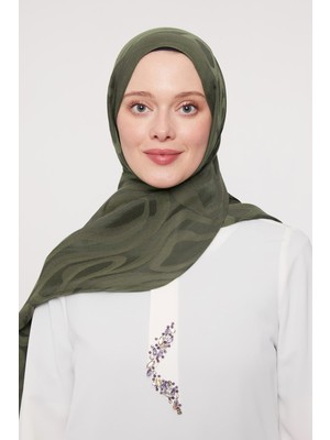 Çimen Yeşili Soyut Desen Grazia şal