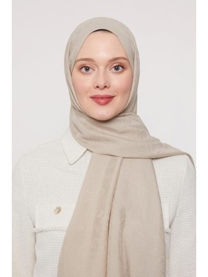 Lêvi D'or Açık Vizon Hint Desen Grazia Şal