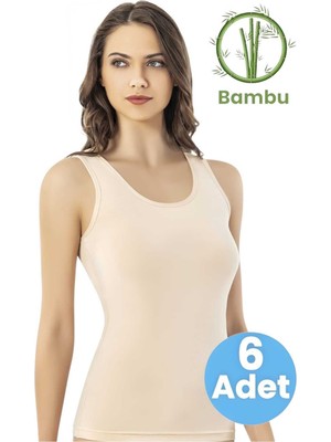Tezzgelsin Kadın 6'lı Kalın Askılı Bambu Atlet