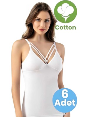 Tezzgelsin Kadın 6'lı Ip Askılı Çapraz Detay Modelli Atlet