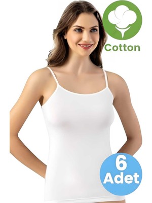 Tezzgelsin Kadın 6'lı Ip Askılı Pedli Pamuklu Atlet