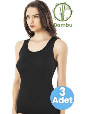 Tezzgelsin Kadın 3'lü Kalın Askılı Bambu Atlet