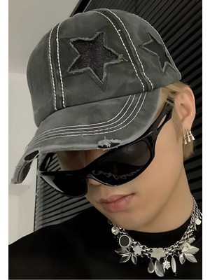 Tezzgelsin Unisex Yıldız Desenli Eskitme Şapka