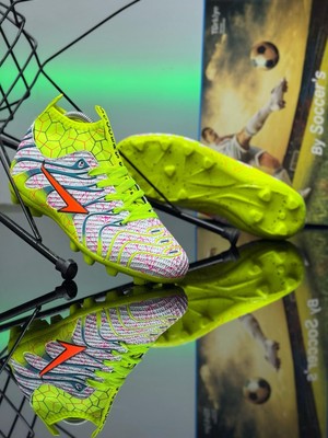 Unisex Krampon Çoraplı Çivili Desenli Bağcıklı Air Halı Saha ve Çim Zemin Futbol Spor Ayakkabısı 2060KR
