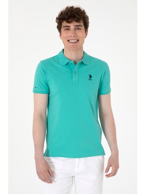 U.S. Polo Assn. Erkek Slim Fit Polo Yaka Mint Basic Tişört 50298011-VR090