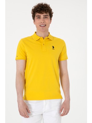 U.S. Polo Assn. Erkek Slim Fit Polo Yaka Sarı Basic Tişört 50298011-VR094