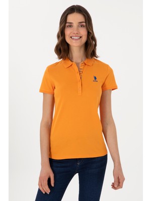 U.S. Polo Assn. Kadın Turuncu Basic Polo Yaka Tişört 50300896-VR051
