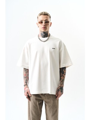 Respire Erkek Respire Yazı Detaylı Oversize T-Shirt Bebe Mavi