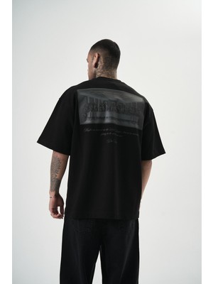 Respire Erkek Da Vinci Baskılı Oversize T-Shirt Beyaz