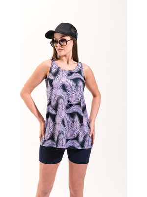 725705_Askılı Tunikli Şortlu 2 Parça Deniz/Havuz Tayt Mayo Takımı