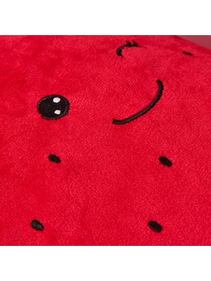 Evidea Soft Çilek Figürlü Yastık - Kırmızı - 25 cm