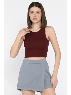 Gülseli Kadın Bisiklet Yaka Sıfır Kol Basic Body Bluz P-00015917