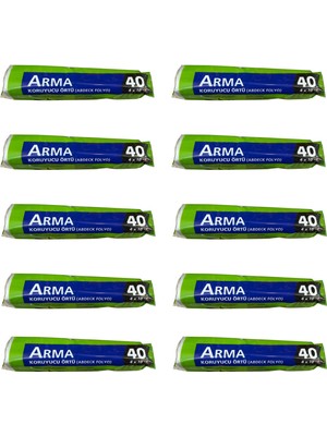 Arma Naylon Tadilat Boya Koruyucu Örtü Poşet Folyo - 4X10 Metre - 40 M2 - 10 Paket