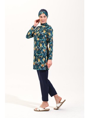 2263_4'LÜ Takım Tam Kapalı Deniz/havuz Tesettür Mayosu