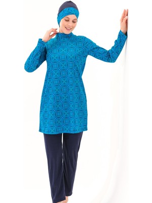 2263_4'LÜ Takım Tam Kapalı Deniz/havuz Tesettür Mayosu