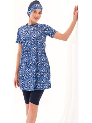 2262_4'LÜ Takım Yarı Kapalı Deniz/havuz Tesettür Mayosu