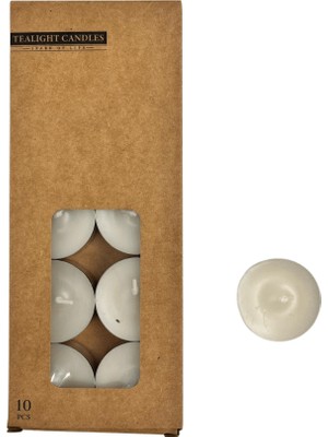 10 gr Kokulu Tealight Mum Beyaz 10 Adet