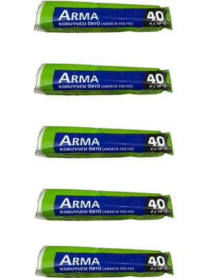 Arma Naylon Tadilat Boya Koruyucu Örtü Poşet Folyo - 4X10 Metre - 40 M2 - 5 Paket