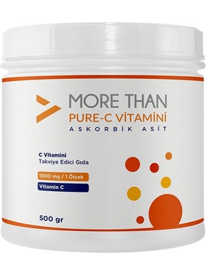 More Than Pure C Askorbik Asit 500 gr Toz C Vitamini Normal Vücut Fonksiyonu İçin