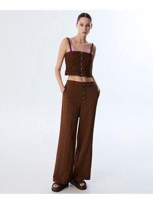 Düğmeli Straıght Fit Pantolon TS1250003158074