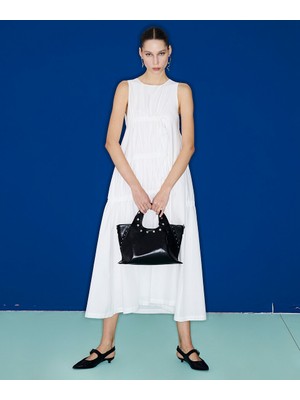 Büzgülü Poplin Elbise TS1250002476018