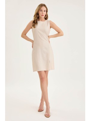 Sıfır Kol Önü Yırtmaçlı Elbise