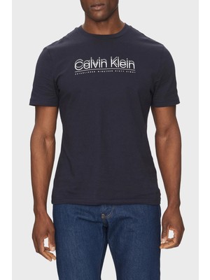 Calvin Klein Logo Baskılı Pamuklu Regular Fit Bisiklet Yaka T Shirt K10K114149CEF Erkek T Shirt K10K114149 Cef
