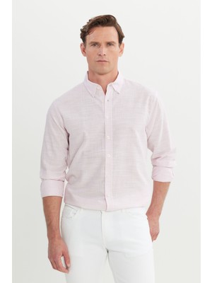 Altınyıldız Classics %100 Pamuk Comfort Fit Rahat Kesim Düğmeli Yaka Çizgili Gömlek